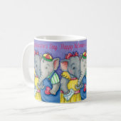 BABY ELEPHANTS ERSTE LIEBE, NIEDLICH PACHYDERM FRE KAFFEETASSE (Vorderseite Links)