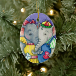 BABY ELEPHANTS ERSTE LIEBE, NIEDLICH PACHYDERM FRE KERAMIK ORNAMENT