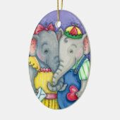 BABY ELEPHANTS ERSTE LIEBE, NIEDLICH PACHYDERM FRE KERAMIK ORNAMENT (Links)