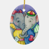 BABY ELEPHANTS ERSTE LIEBE, NIEDLICH PACHYDERM FRE KERAMIK ORNAMENT (Vorne)