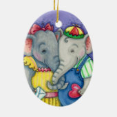 BABY ELEPHANTS ERSTE LIEBE, NIEDLICH PACHYDERM FRE KERAMIK ORNAMENT (Hinten)