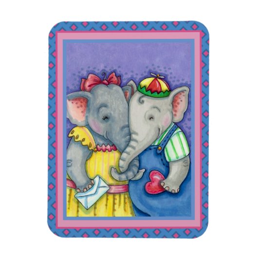 BABY ELEPHANTS ERSTE LIEBE, NIEDLICH PACHYDERM FRE MAGNET (Vertikal)