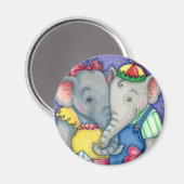 BABY ELEPHANTS ERSTE LIEBE, NIEDLICH PACHYDERM FRE MAGNET (Vorderseite/Rückseite)