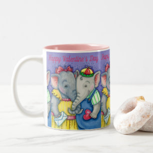 BABY ELEPHANTS ERSTE LIEBE, NIEDLICH PACHYDERM FRE ZWEIFARBIGE TASSE