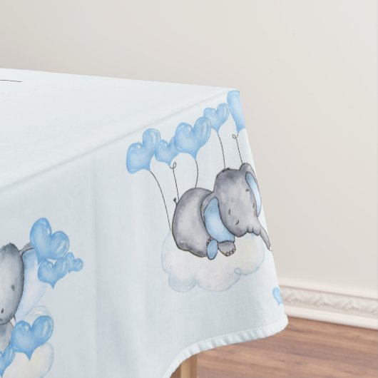 Baby Elephants und Blue Liebe Herzballons Custom Tischdecke (Beispiel)