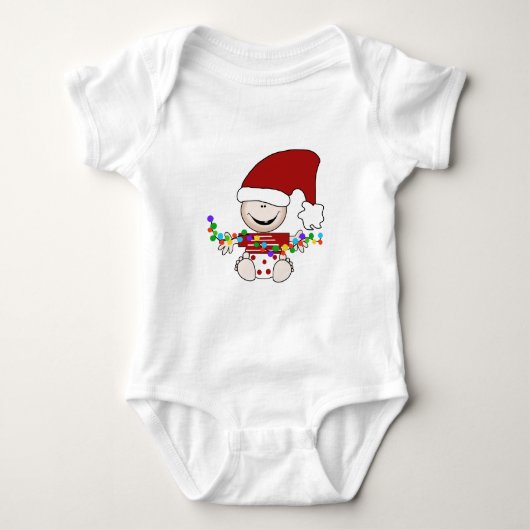 Baby Elf mit Leuchtpulten und Geschenken Baby Strampler (Vorderseite)