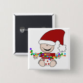 Baby Elf mit Leuchtpulten und Geschenken Button (Vorne & Hinten)