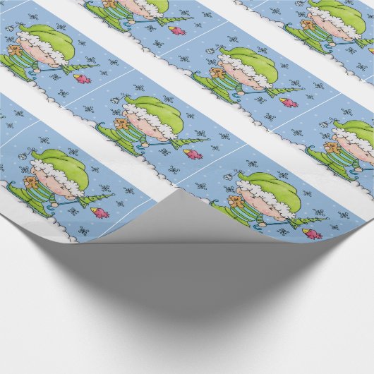 Baby Elf - Personalisiert !st Christmas Geschenkpapier (Ecke)