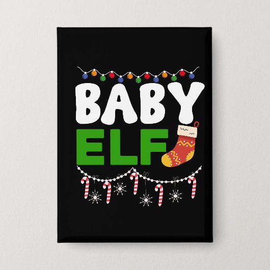 Baby-Elf-Weihnachtsfeiertags-Design-84608 Button (Vorderseite)