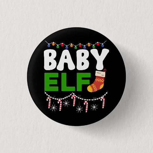 Baby-Elf-Weihnachtsfeiertags-Design-84608 Button (Vorderseite)