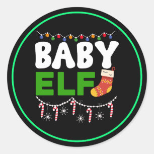 Baby-Elf-Weihnachtsfeiertags-Design-84608 Runder Aufkleber