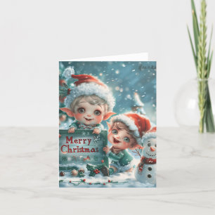Baby Elves Weihnachtskunst Feiertagskarte