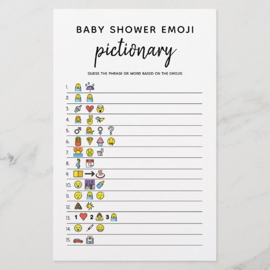 Baby Emoji Minimalistisch Baby Showspiel (Vorderseite)
