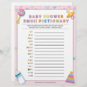 Baby Emoji Pictionary [Baby Basics Pink] Briefbogen (Vorne/Hinten)