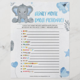 Baby Emoji Pictionary [Baby Elephant [blau] Briefbogen