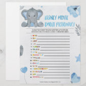 Baby Emoji Pictionary [Baby Elephant [blau] Briefbogen (Vorne/Hinten)