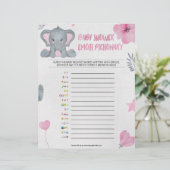 Baby Emoji Pictionary [Baby Elephant [Rosa] Briefbogen (Stehend Vorderseite)