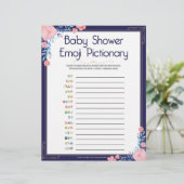 Baby Emoji Pictionary [Blumenrahmen] Briefbogen (Stehend Vorderseite)