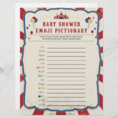 Baby Emoji Pictionary [Circus Theme] Briefbogen (Vorne/Hinten)