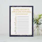 Baby Emoji Pictionary [Golden Blue] Briefbogen (Stehend Vorderseite)