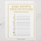 Baby Emoji Pictionary [Golden Glitzern] Briefbogen (Vorne/Hinten)