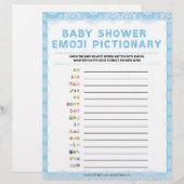 Baby Emoji Pictionary [Luxury Lace [blau] Briefbogen (Vorne/Hinten)