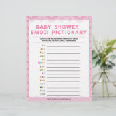 Baby Emoji Pictionary [Luxury Lace [Pink] Briefbogen (Stehend Vorderseite)