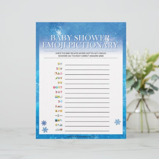 Baby Emoji Pictionary [Snowy Blue] Briefbogen (Stehend Vorderseite)
