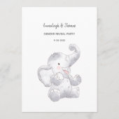 Baby Emojis Modern Baby Elephant Card Programm (Rückseite)
