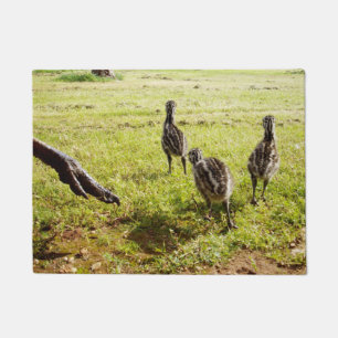 Baby Emu Küken Und Großer Fuß, Fußmatte