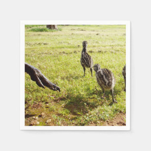 Baby-Emu-Küken und großer Fuß,  Serviette