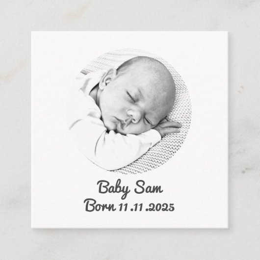 "Baby Enclosure Card - Custom Foto & Name" Begleitkarte (Vorderseite)