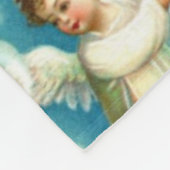 Baby Engel mit blauem Glöckchen  Fleecedecke (Ecke)