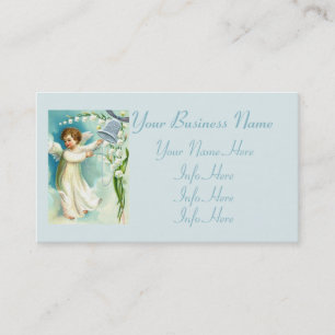 Baby-Engel mit blauer Bell Visitenkarte