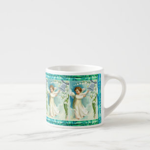 Baby Engel mit blauer Glocke Espressotasse