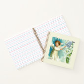 Baby Engel mit blauer Glocke Notizblock (Innenseite)
