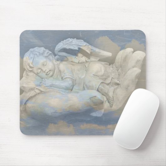 Baby-Engels-Flügel, die in der Hand des Gottes Mousepad (Mit Mouse)