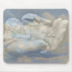 Baby-Engels-Flügel, die in der Hand des Gottes Mousepad