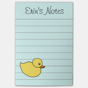 Baby-Ente, zum der Listen-Post-Itanmerkungen zu Post-it Klebezettel