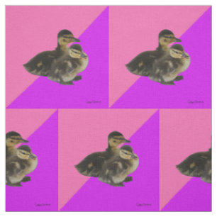 Baby-Enten auf rosa Himbeere und violetter Sorbet Stoff