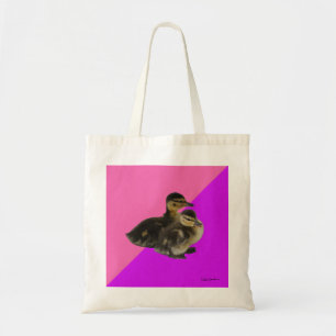 Baby-Enten auf rosa Himbeere und violetter Sorbet Tragetasche