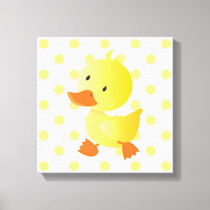 Baby-Enten-Polka-Dots-Kinderzimmer-Kunst Leinwanddruck