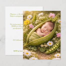 BABY-ERBSENPODEN DIGITAL-DOWNLOAD-EINLADUNG ZUR BA EINLADUNG