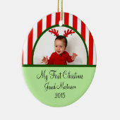 Baby-erste WeihnachtsFoto-Verzierung Keramik Ornament (Rechts)