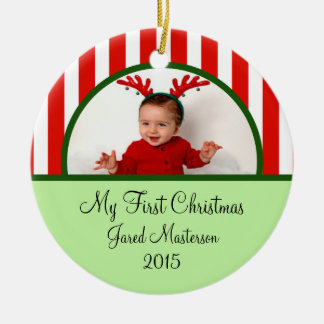 Baby-erste WeihnachtsFoto-Verzierung Keramik Ornament