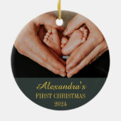Baby Erste Weihnachtskrippe Religiöse Christliche  Keramik Ornament (Hinten)