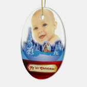 Baby-erste Weihnachtskugel Keramikornament (Links)