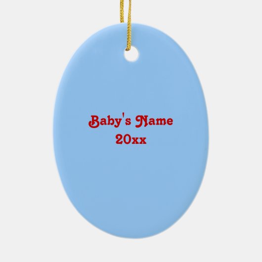 Baby-erste Weihnachtskugel Keramikornament (Hinten)