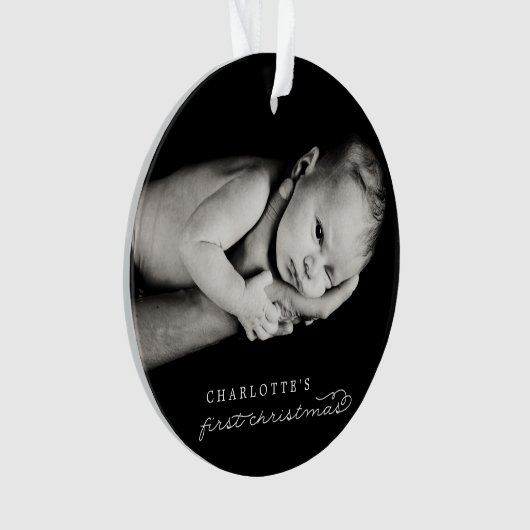 Baby-erste Weihnachtsschneeflocke-Foto-Verzierung Ornament (Vorderseite)