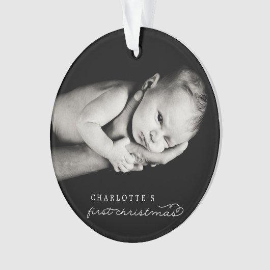 Baby-erste Weihnachtsschneeflocke-Foto-Verzierung Ornament (Vorderseite)